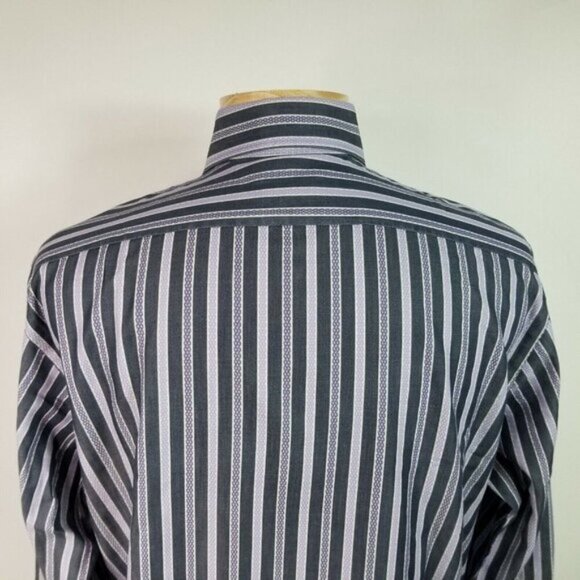 Thomas Dean Mens Large Multi Color Stripe Cotton Casual Shirt - Picture 9 of 9